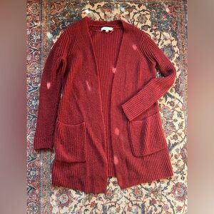 Women's Open Cardigan LOFT Burgundy